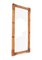 Espejo italiano rectangular con marco doble de caña de bambú, años 70, Imagen 8