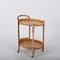 Mid-Century Italian Oval Serving Bar Cart Trolley in Bamboo and Rattan, 1960s 2