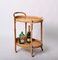 Mid-Century Italian Oval Serving Bar Cart Trolley in Bamboo and Rattan, 1960s 5