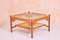 Square Teak Coffee Table with Rattan Lower Tier and Floating Smoked Glass Top by Guy Rogers, 1960s 1