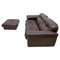 Ds-101 2-Seater Sofa and Ottoman in Brown Leather from de Sede, 1970s, Set of 2 1