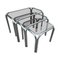 Nesting Tables in Chrome and Smoked Glass by Milo Baughman, 1974, Set of 3 1