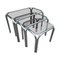 Nesting Tables in Chrome and Smoked Glass by Milo Baughman, 1974, Set of 3, Image 1
