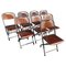 Mid-Century Danish Foldable Chairs in Teak and Metal, 1970s, Set of 8 1