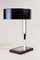 Mid-Century Chromed Table Lamp with Black Metal Lamp Shade, Austria, 1950s, Image 11