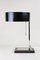 Mid-Century Chromed Table Lamp with Black Metal Lamp Shade, Austria, 1950s 3