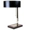 Mid-Century Chromed Table Lamp with Black Metal Lamp Shade, Austria, 1950s 1