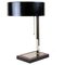 Mid-Century Chromed Table Lamp with Black Metal Lamp Shade, Austria, 1950s, Image 1