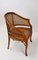 Mid-Century Faux-Bamboo Caned Barrel Armchair in Carved Walnut, France, 1970s 16