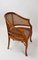 Mid-Century Faux-Bamboo Caned Barrel Armchair in Carved Walnut, France, 1970s, Image 16