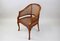 Mid-Century Faux-Bamboo Caned Barrel Armchair in Carved Walnut, France, 1970s, Image 10