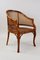 Mid-Century Faux-Bamboo Caned Barrel Armchair in Carved Walnut, France, 1970s 9