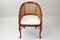 Mid-Century Faux-Bamboo Caned Barrel Armchair in Carved Walnut, France, 1970s 18