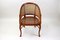 Mid-Century Faux-Bamboo Caned Barrel Armchair in Carved Walnut, France, 1970s 2