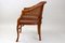Mid-Century Faux-Bamboo Caned Barrel Armchair in Carved Walnut, France, 1970s 11