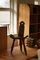 Antique French Wooden Carved Tripod Chair in Wabi Sabi Style, Early 20th Century 10