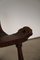 Antiker französischer geschnitzter dreibeiniger Holzstuhl im Wabi Sabi Stil, frühes 20. Jh 5