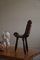 Antique French Wooden Carved Tripod Chair in Wabi Sabi Style, Early 20th Century 12