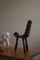 Antique French Wooden Carved Tripod Chair in Wabi Sabi Style, Early 20th Century, Image 12