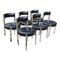 Vintage Custom Chairs in Chrome and Black Leather by Trix and Robert Haussmann, 1960s, Set of 6 1