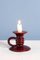 Vintage Crimson Red Candlestick from French Faience 2