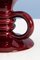 Vintage Crimson Red Candlestick from French Faience, Image 6