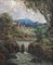 Abraham Huysmans, Escuela francesa, Lago de montaña con castillo, principios del siglo XX, óleo sobre lienzo sobre tabla, enmarcado, Imagen 2