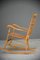 Rocking Chair Vintage en Hêtre et Jonc 5