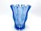 Blaue kubistische Vase von Verreries De Scailmont, Belgien, 1930er 1