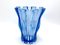 Blue Cubist Vase from Verreries De Scailmont, Belgium, 1930s 1
