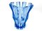 Vase Cubiste Bleu de Verreries De Scailmont, Belgique, 1930s 5