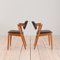 Model 42 Chairs in Teak and Black Leather by Kai Kristiansen, 1960s, Set of 2, Image 4