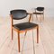 Model 42 Chairs in Teak and Black Leather by Kai Kristiansen, 1960s, Set of 2 8