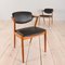 Model 42 Chairs in Teak and Black Leather by Kai Kristiansen, 1960s, Set of 2, Image 8