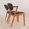 Modell 42 Stühle aus Teak & schwarzem Leder von Kai Kristiansen, 1960er, 2er Set 7