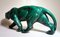 Französischer grüner glasierter Art Deco Panther aus Keramik im Stil von Saint Clement, 1930 7