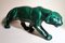 Französischer grüner glasierter Art Deco Panther aus Keramik im Stil von Saint Clement, 1930 3
