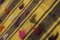Alfombra Kilim turca a rayas amarillas con detalles de tulu, Imagen 8