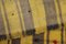 Alfombra Kilim turca a rayas amarillas con detalles de tulu, Imagen 9