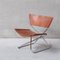 Mid-Century Leather & Steel Z-Down Lounge Chair by Erik Magnussen for Torben Ørskov, Image 1