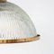 Dome Suspension Light in Striated Glass and Brass 5