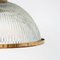 Dome Suspension Light in Striated Glass and Brass, Image 5