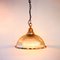 Dome Suspension Light in Striated Glass and Brass 4