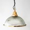 Dome Suspension Light in Striated Glass and Brass 1