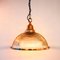 Dome Suspension Light in Striated Glass and Brass 2