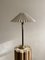 Lámpara de mesa antigua de laca negra y latón, Imagen 1