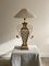 Lámpara de mesa estilo Rococó de bambú sintético y tejido de basketweave dorado, años 70, Imagen 1