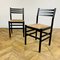 Black Dining Chairs with Paper Cord Seats, 1970s, Set of 4, Image 6