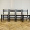 Black Dining Chairs with Paper Cord Seats, 1970s, Set of 4, Image 8