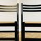 Black Dining Chairs with Paper Cord Seats, 1970s, Set of 4 18